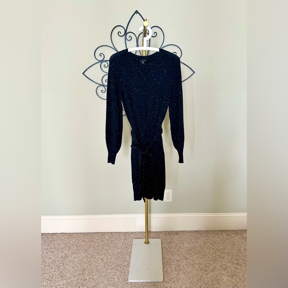 Ann Taylor Long Sleeves Belted Sweater Dress